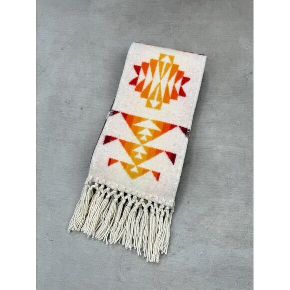 Pendleton Aztec Reversible Fringe Wool Blanket Scarf - Picture 8 of 10